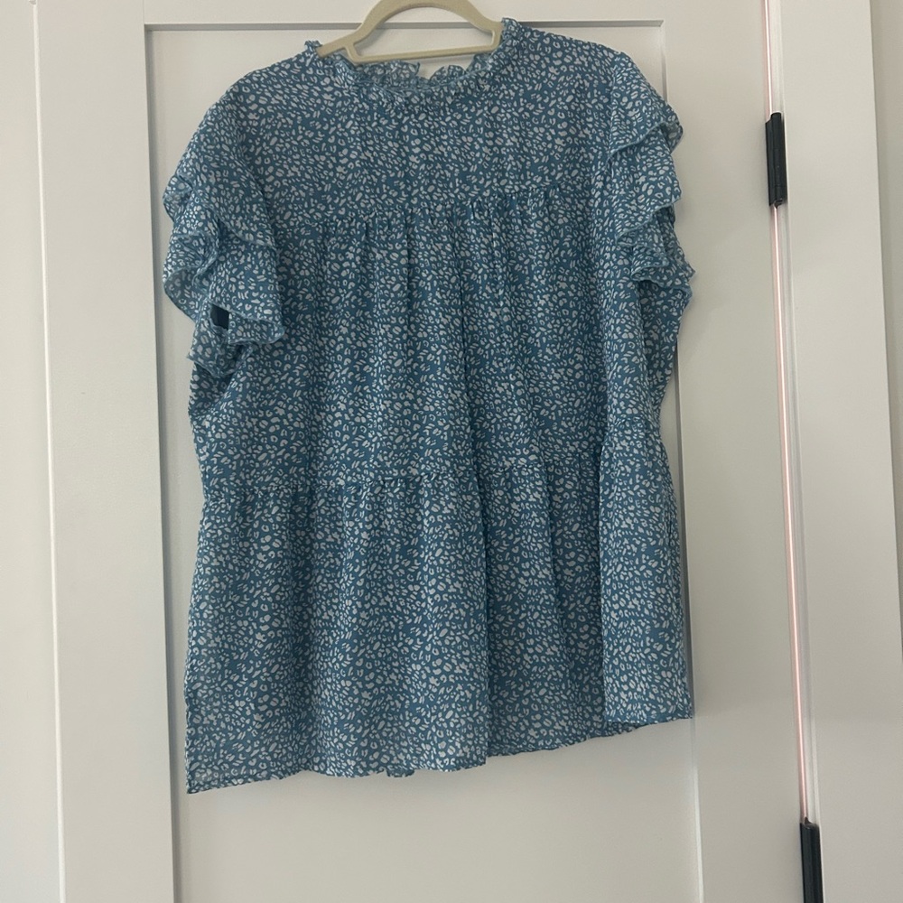 Floral Blue Blouse